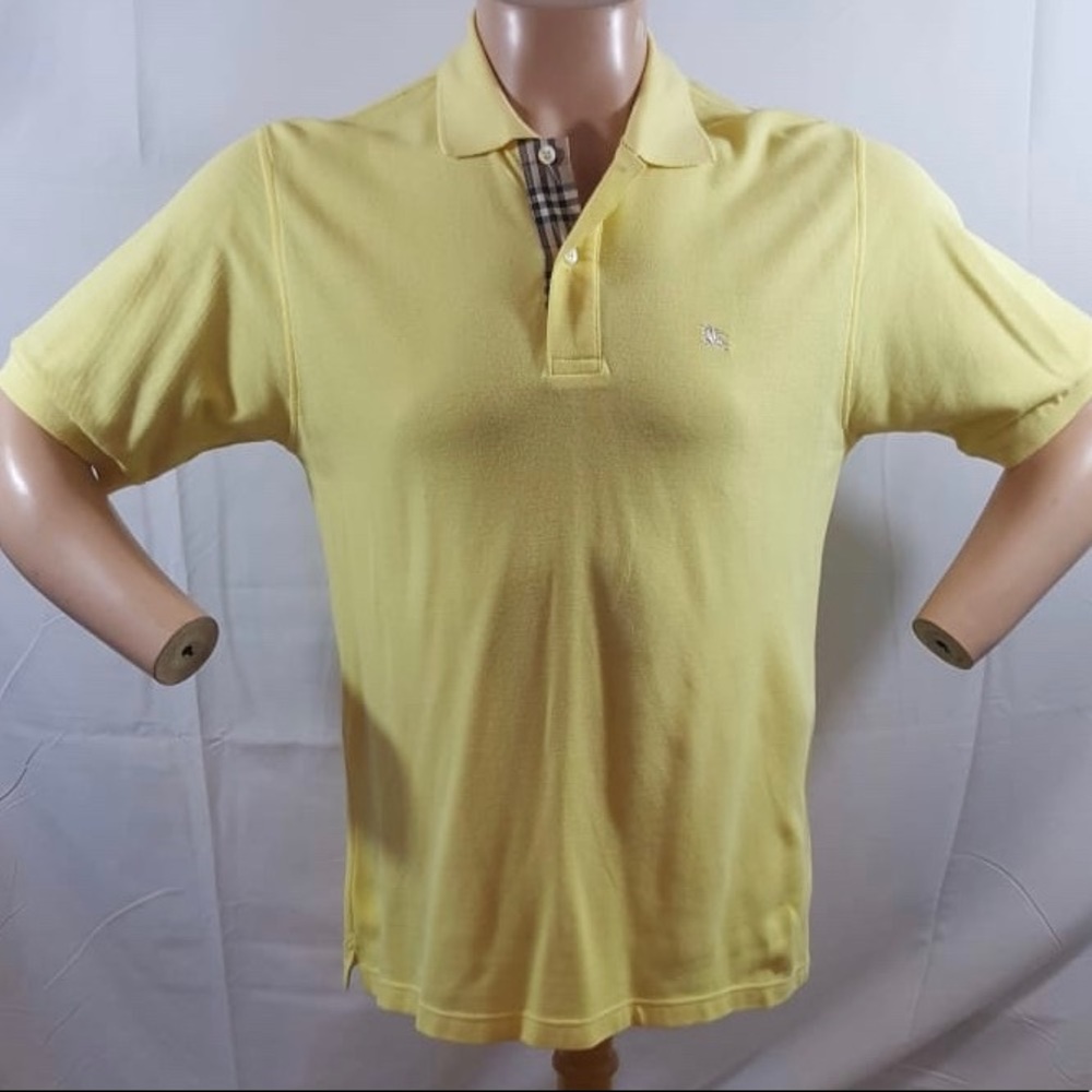 Burberry London Yellow Short Sleeve Polo Medium
